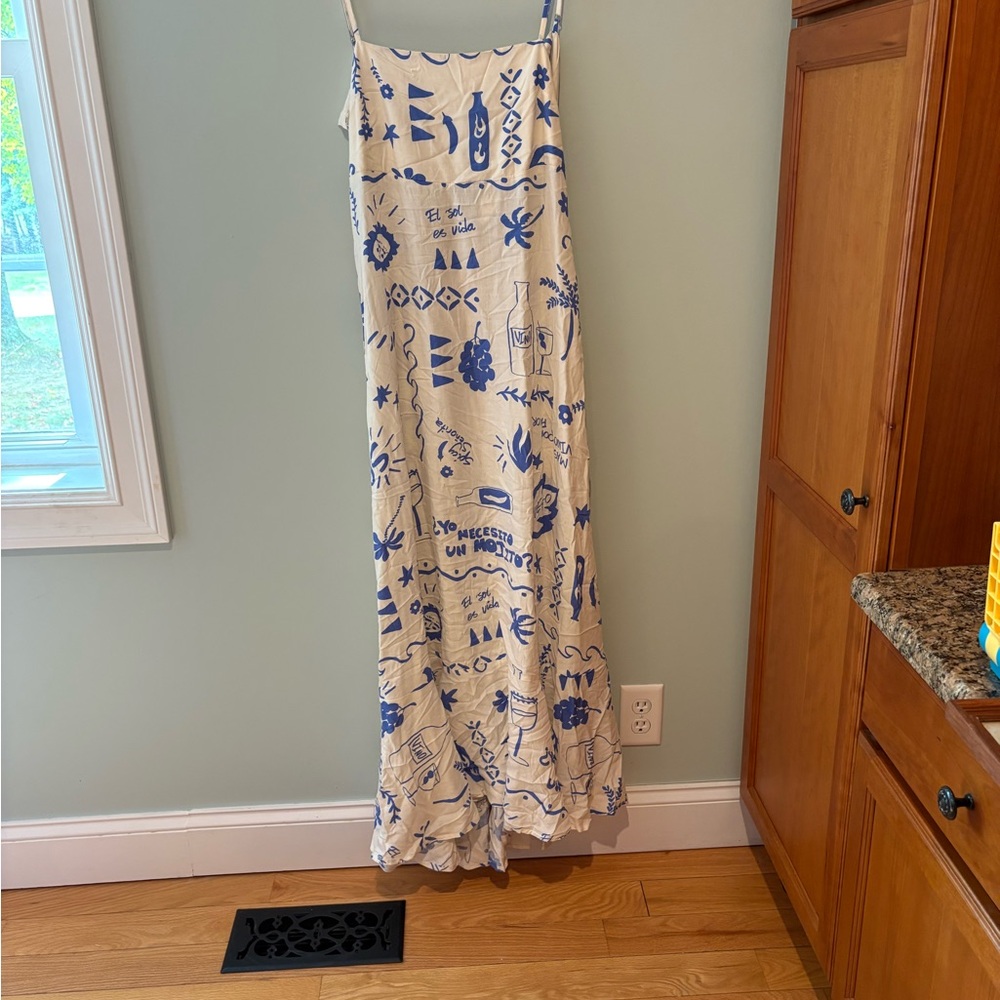 Blue and White Maxi Dress